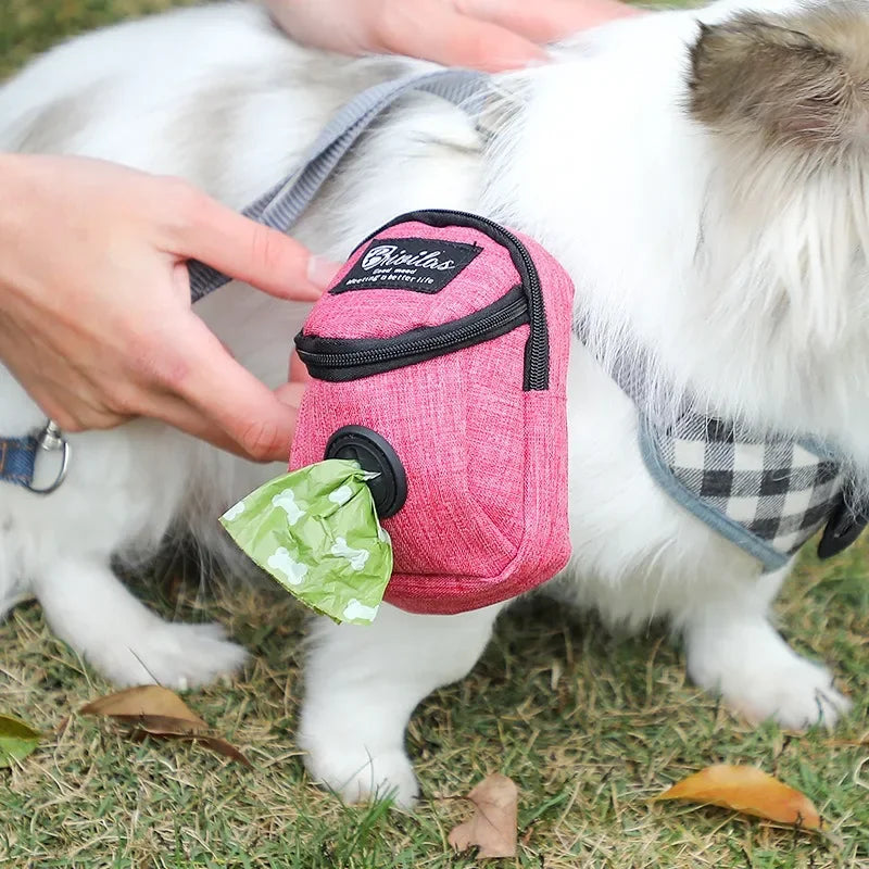 Dispensador portátil multifuncional de bolsas de golosinas para mascotas
