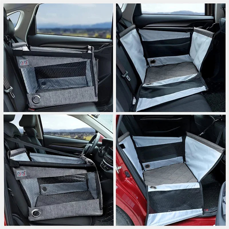 Asiento de malla impermeable para mascotas en el coche 